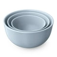 thumbnail image 3 of Beautiful 3-Piece Stoneware Nesting Mixing Bowl Set, Cornflower Blue by Drew Barrymore, 3 of 8