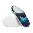 thumbnail image 3 of Yiaed Vintage Colorful Patterned Dolphin Print Slippers Fuzzy Warm Cozy Slippers Non Slip House Slippers For Indoor Outdoor Slippers House Slippers-39/40, 3 of 7