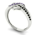 thumbnail image 2 of Solitaire with Accents Engagement Ring for Women - 0.22ct Natural Amethyst in 14K White Gold Promise Ring, 2 of 6