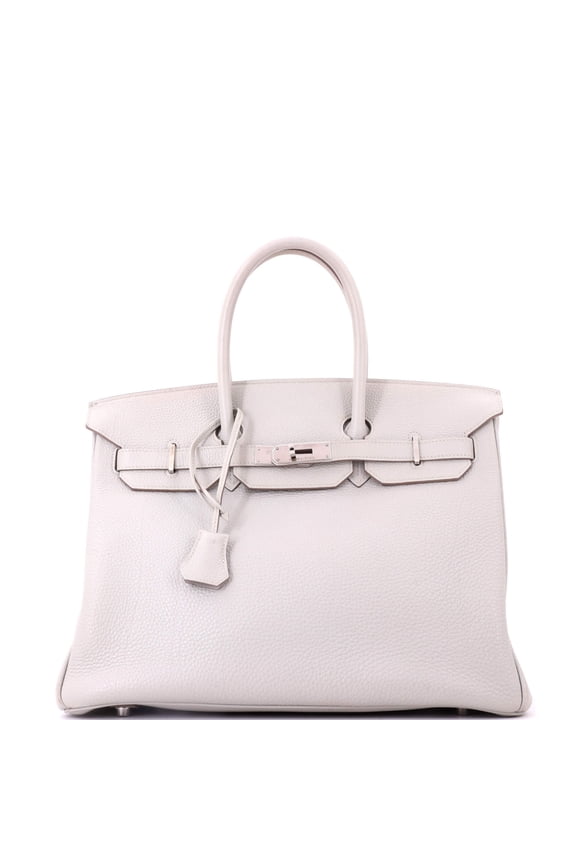 Pre-Owned Birkin Handbag Grey Togo with Palladium Hardware 35 By Rebag
