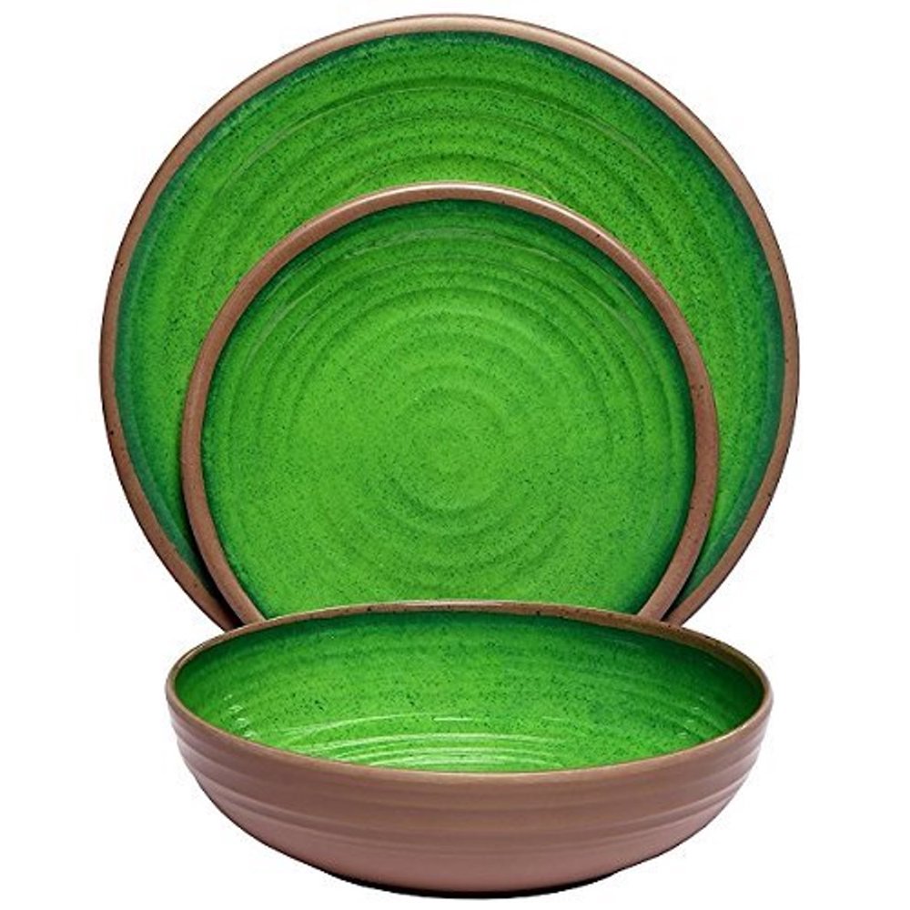 Melange 18Piece Melamine Dinnerware Set (Clay Collection) ShatterProof and ChipResistant