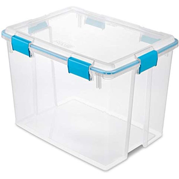 Sterilite Clear Gasket Box, Blue Aquarium, 4 Piece