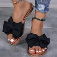thumbnail image 2 of Abomasnow Women's Bow Knot Slides Open Toe Flat Sandals Summer Slip On Slippers, 2 of 7