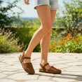 thumbnail image 7 of Ecetana Sandals for Women Cork Footbed Closed Toe Flat Sandals with Arch Support, 7 of 7