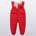 thumbnail image 2 of HCNTES Children's Insulated Snowsuit with Adjustable Shoulder Straps Kids Winter Bib Overalls for Snow Fun(A-Red,2-3 Years), 2 of 6