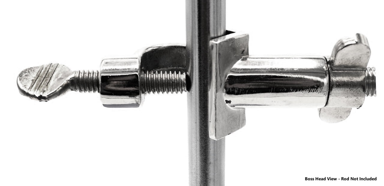4 Prong, Vinyl Coated Clamp on Swivel Bosshead - 4.1" Max Clamp Opening, Bosshead fits up to 18mm Rods - Powder Coated Zinc Alloy Clamp - Research, Industrial Laboratory Grade -  Eisco Labs