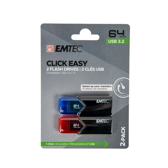 EMTEC USB3.2 B113 Click 64GB 2PK, EMTEC 3.2 64 Click 2PK