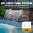 thumbnail image 3 of Stainless Steel Outdoor Wall-Mounted Waterfall Fountain with 7-Color LED, Remote – Saltwater Resistant Water Feature for Pool, Garden, Pond, 36 Inches, 3 of 6