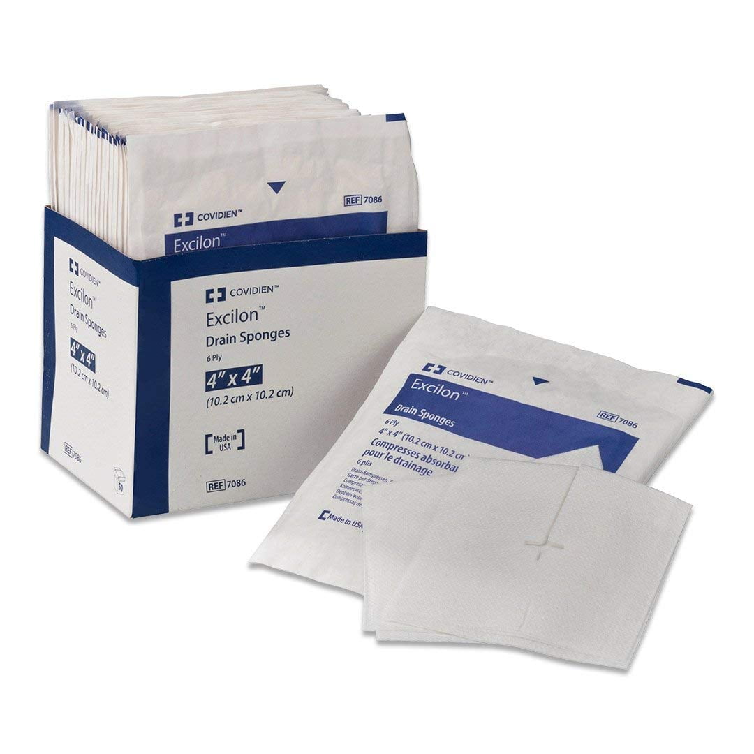 Excilon Drain Sponge 7086 Box of 50, White - (Pack of 1)