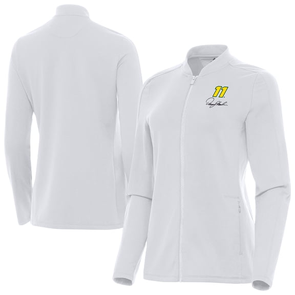 Women's-Antigua  White Denny Hamlin Continual Full-Zip Jacket