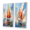 thumbnail image 3 of Designart "Sailboat modern Winds II" Boat Sailing Framed Wall Art Set Of 2 - Multi-Color Transportation Framed Wall Art Set Of 2, 3 of 6