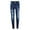 09 Dark Blue, variant on Babysbule Womens Jeans Solid Color Fashion Women Casual Pants Imitation Leggings Women's Super Elastic Ladies Slim Trousers