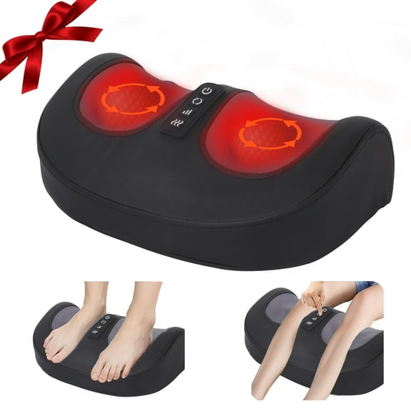 Morfone Shiatsu Foot Massager with Heat, Foot and Calf Massager with Roller, Deep Massage for Relaxation, Gifts for Women & Men, Black