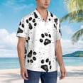 thumbnail image 5 of Dog Paws Hawaiian Shirts For Men, Summer Short-Sleeve Relaxed-Fit Button-Down Shirts 3x-Large, 5 of 9