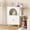 White, variant on Dog Proof Cat Feeding Station with Scratching Post,Elevated Bowls (Walnut) | Fence Door with Latch Blocks Dogs.2 Stainless Steel Bowls + Lower Storage for Food.Ventilated Design.For Living Room.