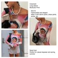 thumbnail image 3 of Long Sleeve Shirt Soft Multicolor Print Tops Casual Elegant  for Women for Office Work ANGGREK Otros, 3 of 7