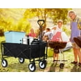 thumbnail image 2 of CL.HPAHKL Collapsible Wagon, Heavy Duty Utility Foldable Wagons Carts with Wheels, Folding Beach Wagon Grocery Wagon for Camping Garden Shopping Sports Outdoor Use, Black, 2 of 7