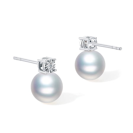 ZHOU LIU FU 18K Gold Earrings for Women, White Pearl Stud Earring Freshwater Jewelry Lightweight Trendy Dainty Gifts Birthday Anniversary X0913403