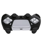 PlayVital Black 3D Studded Edition Anti-Slip Silicone Cover Skin for PS5 Controller, Soft Rubber Case Protector for PS5 Wireless Controller with 6 Black Thumb Grip Caps