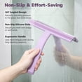 thumbnail image 4 of OVINESY 10" Shower Squeegee for Glass Doors, Streak-Free Silicone Blade, Ergonomic Handle, Built-In Hook, Squeegee for Shower Glass, Bathroom, Tile Walls, Mirrors, Windows, Car Windshields, Purple, 4 of 9