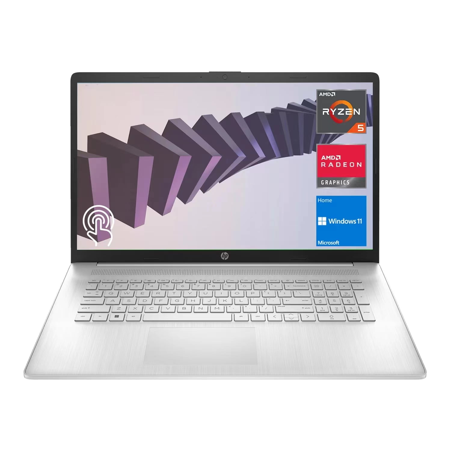 New HP 17 Laptop Computer, 17.3" HD+ Touchscreen Display, AMD Ryzen 5 7530U (Beats i7-1165G7), 16GB RAM, 1TB SSD, Wi-Fi 6, HDMI, Backlit Keyboard, Webcam, Bluetooth,Windows 11 Home Silver