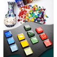 thumbnail image 2 of 50 piezas de mosaicos de vidrio transparente, piezas multicolores, piedras gratis, manualidades con mosaicos de piedra, los amantes pueden usarlas para el arte, 2 of 5