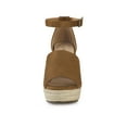 thumbnail image 6 of BLISSFUL STEP Espadrilles Platform Heels Wedge Sandals Brown 7, 6 of 8