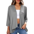 thumbnail image 2 of Gpaecead Women's Classic Long Sleeve Cardigan Casual Open Front Solid Loose Cardigans Gray, 2 of 7