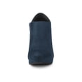 thumbnail image 6 of BLISSFUL STEP Women's Ankle Boots Faux Suede Round Toe Block High Heel Side Zipper Shoes Navy Blue 7, 6 of 8