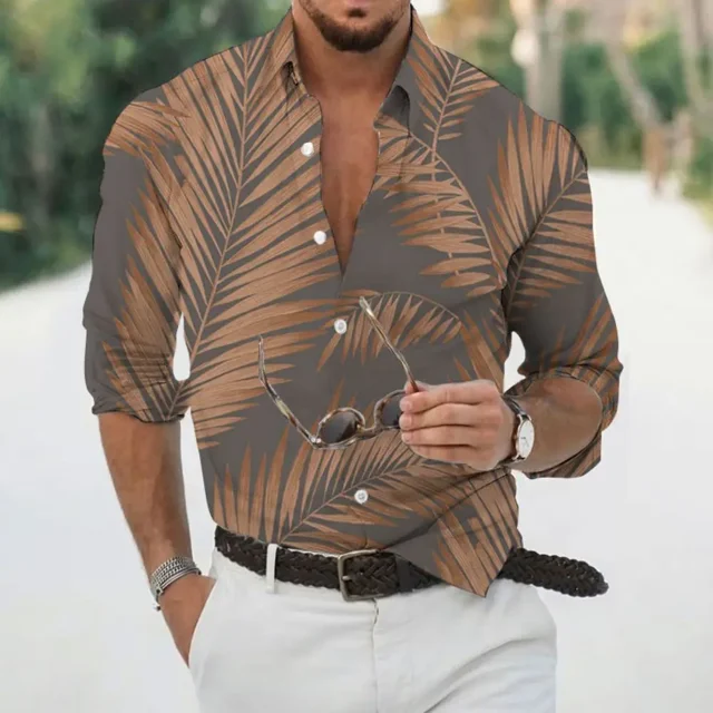 Camisas nuevas de otoño para hombre, blusa de manga corta con estampado de árbol de coco en 3D, camisas casuales de moda, camisetas de gran tamaño, ropa para hombre, tops