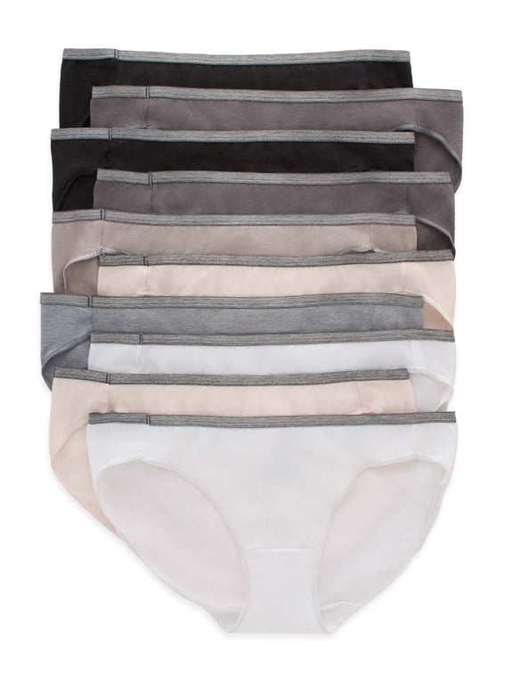 Women's Underwear Bikini 10-Pack, Stretch Cotton Bikini Panties