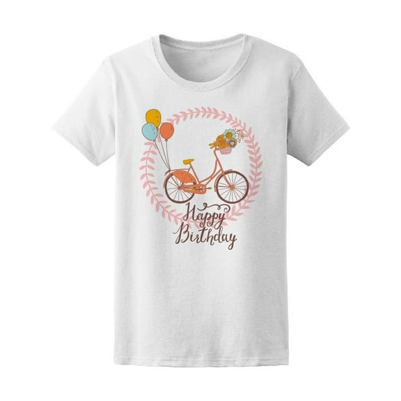 Balloon Bicycle Happy Birthday Tee Women's -Image by Shutterstock