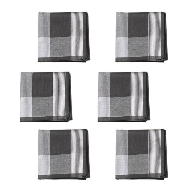 6 pañuelos de tela para hombre, regalo, toallas para secar el sudor, colores surtidos, 43 x 43 cm Gris
