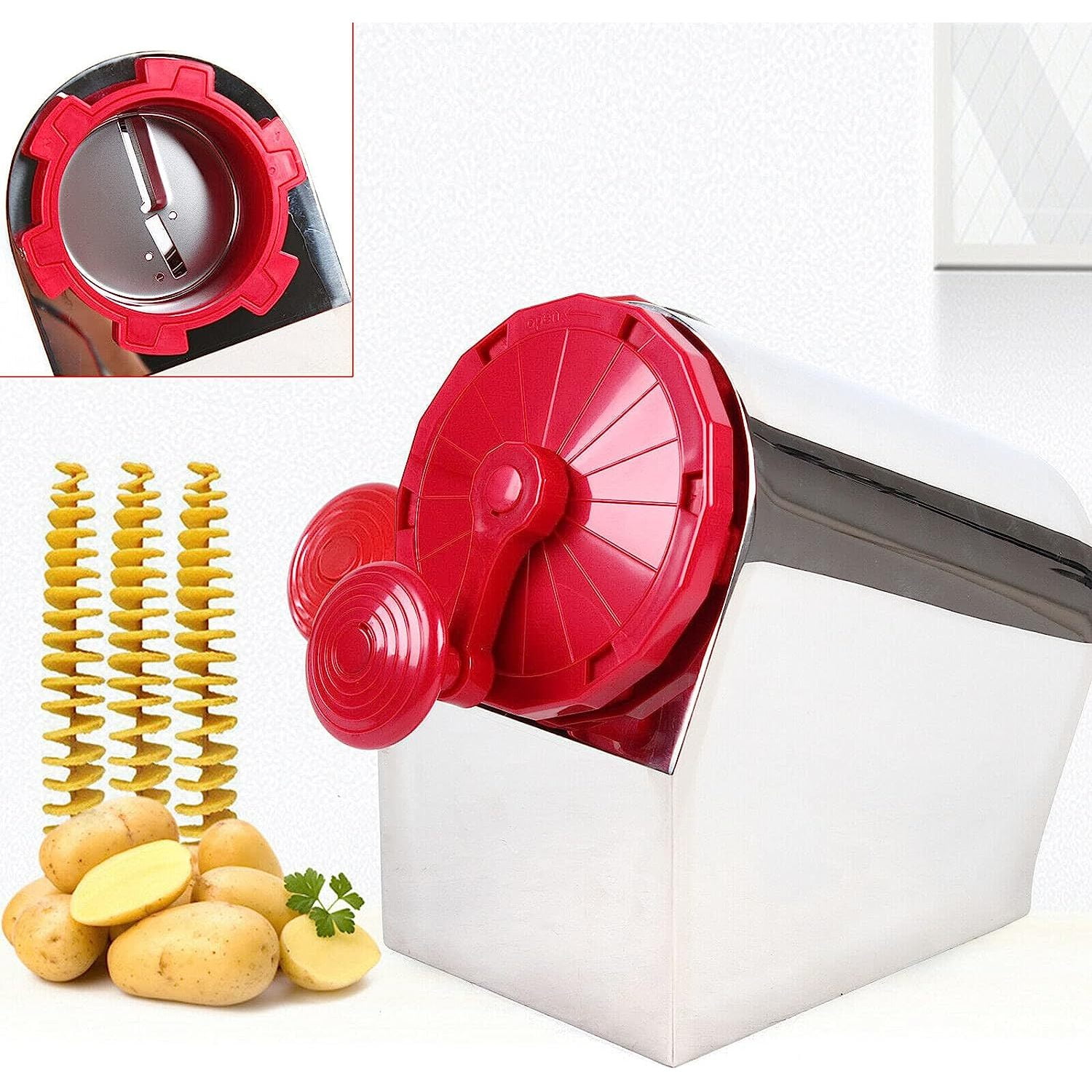 CGOLDENWALL 3 in 1 Manual Tornado Potato Slicer Spiral Potato Cutter  Twisted Potato Slicer Spiral Twister Cutter Thicker Stainless Steel  Vegetables