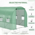 thumbnail image 3 of Outsunny 14.6' x 6.6' x 6.6' Walk-in Hoop Greenhouse Roll-Up Door, Green, 3 of 9