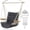 Dark Grey, variant on [Upgraded] Hammock Chair Hanging Swing with Wooden Armrests;Steel Spreader Bar and Anti-Slip Rings;Cotton Woven Fabric;Up to 300 Lbs for Bedroom,Patio,Porch,Deck-Indoor Light Grey