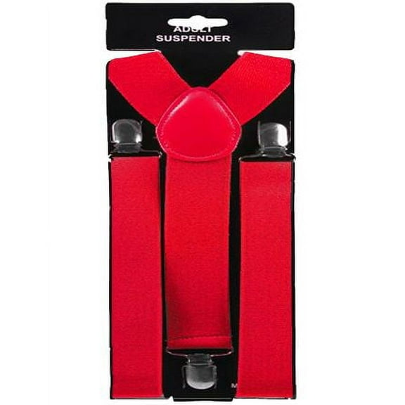 Adult WIDE RED 1.5 inch Suspenders for Wedding Prom Party Adjustable