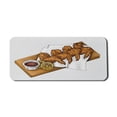 thumbnail image 1 of Food Computer Mouse Pad, Graphical Image of Chicken Wings and Sauce on a Wooden Service Board, Rectangle Non-Slip Rubber Mousepad X-Large, 35" x 15" Gaming Size, Amber and Charcoal Grey, by Ambesonne, 1 of 2