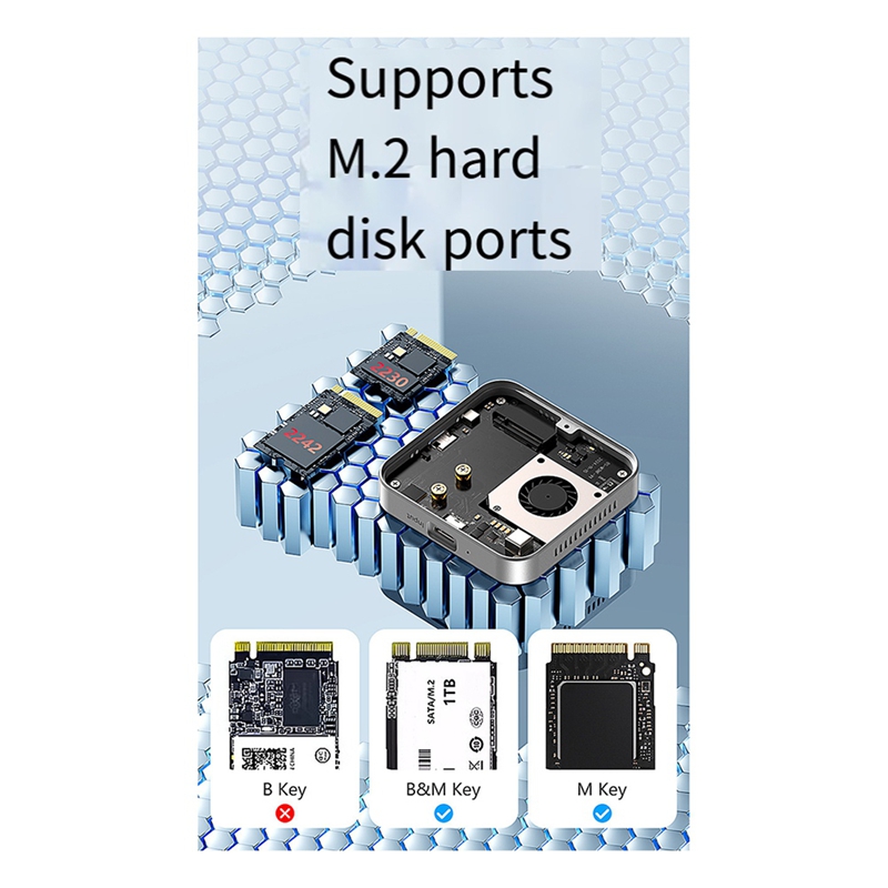 M.2 SSD Enclosure USB C Hub Adapter 10Gbps -Compatible USB-C 3.2&USB-A 3.2 M.2 NVME 2230 SSD 2TB