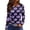 Dark Purple, variant on Women Halloween Glowing Pumpkin Print Long Sleeve T-Shirt, Spooky Side Split Crewneck Casual Autumn Fall Top for Daily Wear, Work, and Holiday Parties, Purple Pink XL