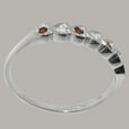 thumbnail image 4 of LBG British Made Solid 14k White Gold Natural Diamond & Garnet Womens Anniversary Ring - 33 size options - Size 12, 4 of 9