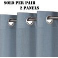 thumbnail image 2 of "Primebeau Natural Linen Blended Nickel Grommet Semi Sheer Window Curtain Panels, 52"" W x 84"" L, Stone Blue", 2 of 6