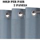 thumbnail image 3 of Elegantes cortinas de mezcla de lino, protección de privacidad, filtrado de luz, paneles de ventana con ojales de níquel, cortinas para dormitorio (juego de 2, 52 x 84 pulgadas, natural), azul piedra, 52 pulgadas de ancho x 72 pulgadas de largo, 3 of 5