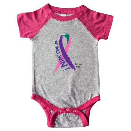 

Inktastic We Will Win Against Thyroid Cancer Ribbon Gift Baby Boy or Baby Girl Bodysuit