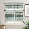 thumbnail image 2 of Kitchen Curtains Valance and Tiers 3 Piece Set, Vintage Farm Green Texture Gradient Wood Grain Short Window Treatments Rod Pocket Tier and Valance for Cafe Laundry Room Bathroom 24-Inch Tier Set, 2 of 6