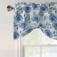 thumbnail image 5 of Blue Rose Tie Up Valance for Windows, Spring Watercolor Flowers Adjustable Rod Pocket Tie Up Valance Curtains Window Treatment for Kitchen Bathroom Bedroom 60 X 18 Inch, 5 of 9
