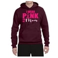 thumbnail image 2 of I Wear Pink for My Mom Survivor Awareness Unisex Graphic Hoodie Sweatshirt, Maroon, 3XL, 2 of 3