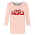 thumbnail image 3 of Baikeli Womens Tops Dressy Casual Clearance Mom Daily Tops for Women 3/4 Sleeve T-Shirts Comfort O-Neck Shirts Casual Letter Print Blouses Loose Fit Pullover Womens Blouses And Tops, 3 of 5
