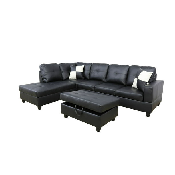 Ponliving Furniture Gaitani 103 5, Patent Leather Ottoman Sofa