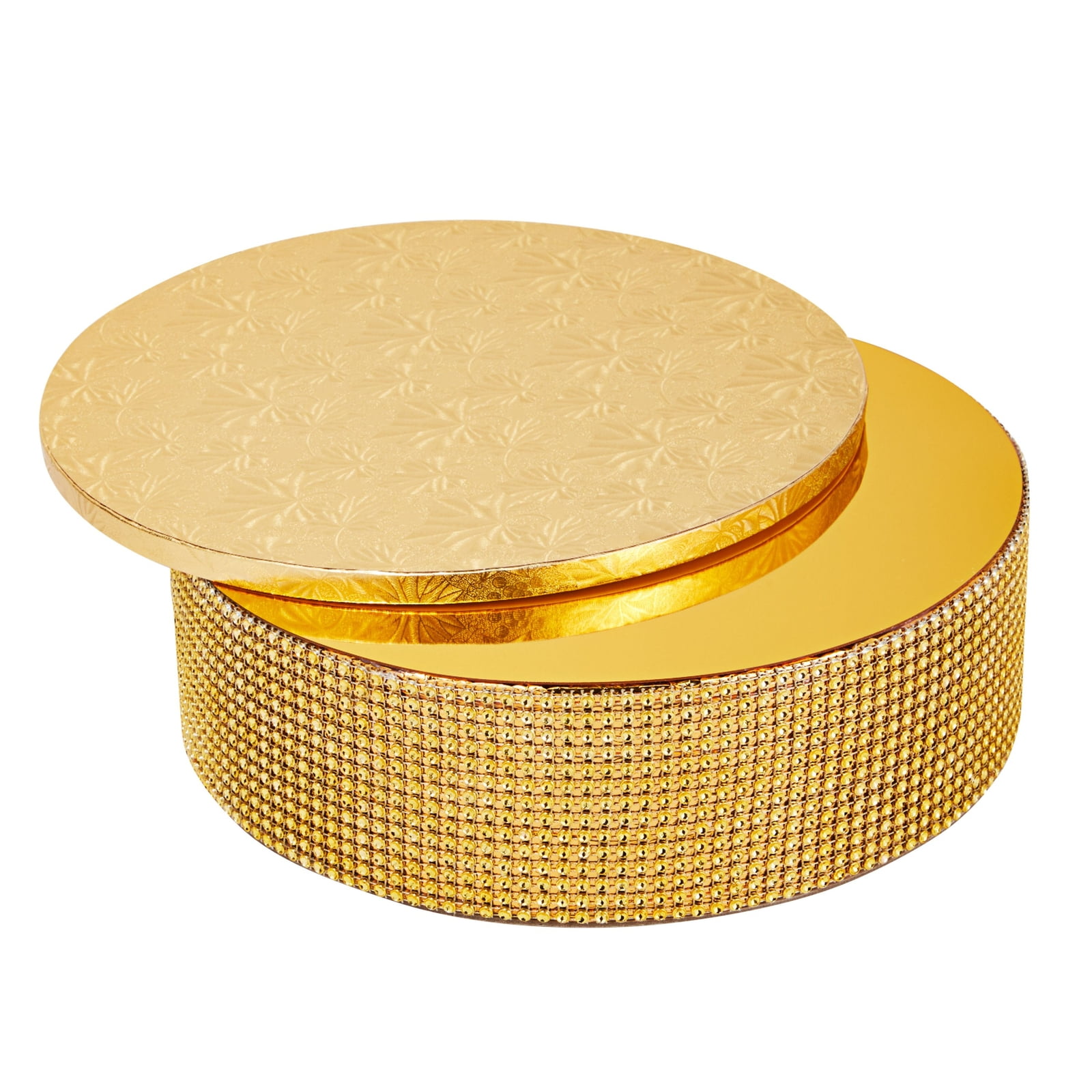 2 Piece Gold Wedding Cake Stand Set With Rhinestones And 12 Inch Cake 2-piece-gold-wedding-cake-stand-set-with-rhinestones-and-12-inch-cake